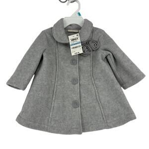 First Impressions Infant Pea Coat Jacket Gray Button‎ Up 3-6 Months Macy's